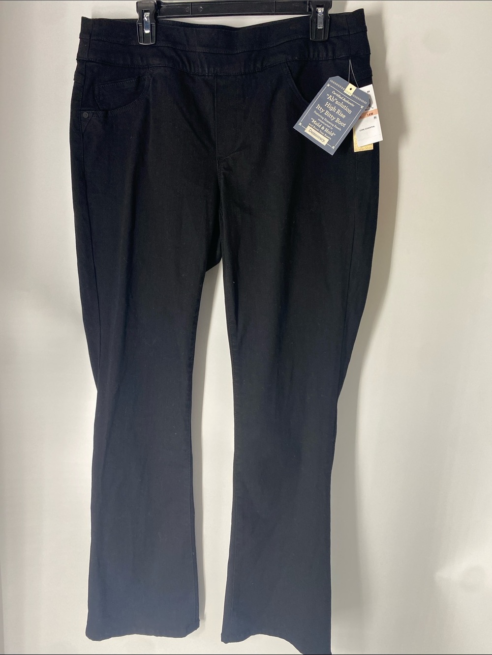 Democracy itty bitty bootcut jeans black pull-on 14W NWT
